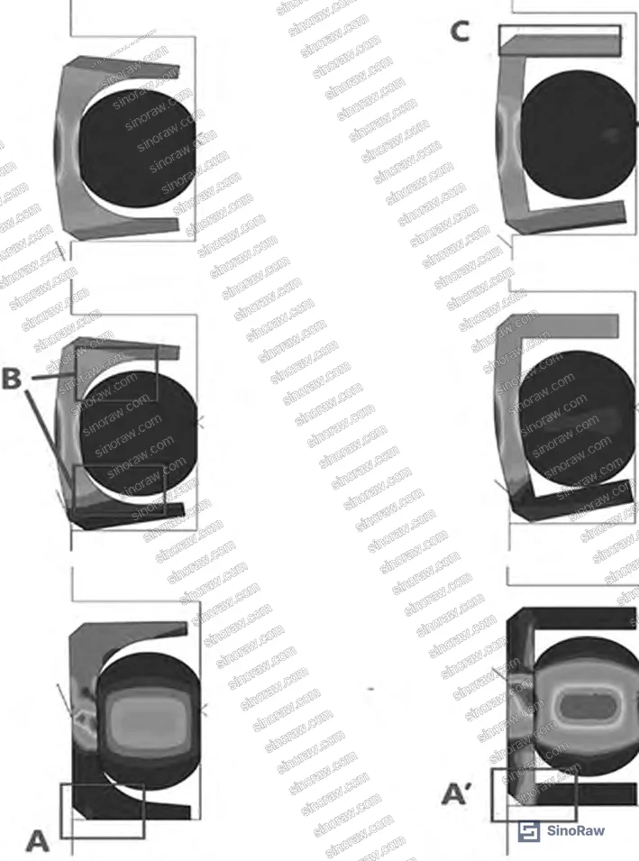 Figure 1: FEA mesh model of O-ring cross-section using hexahedral linear full-integration elements for thermal-displacement coupled analysis