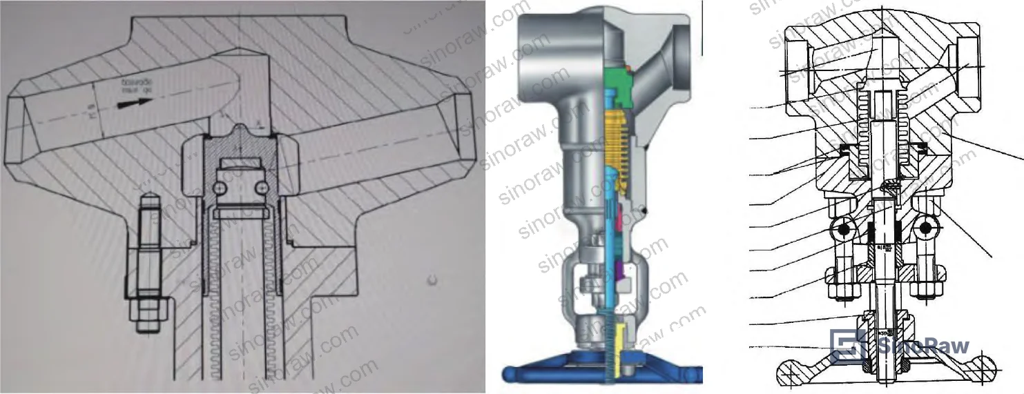 Figure 1: Comparative structural configurations of three typical nuclear-grade bellows globe valve design approaches