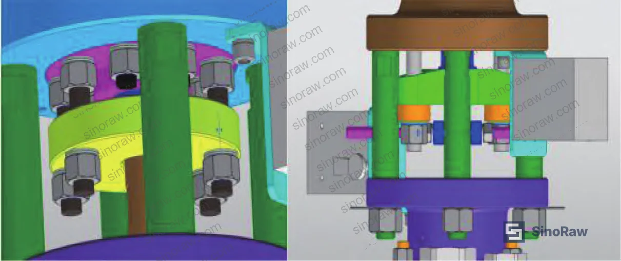 Figure 4: Packing assembly structure and detachable column configuration detail