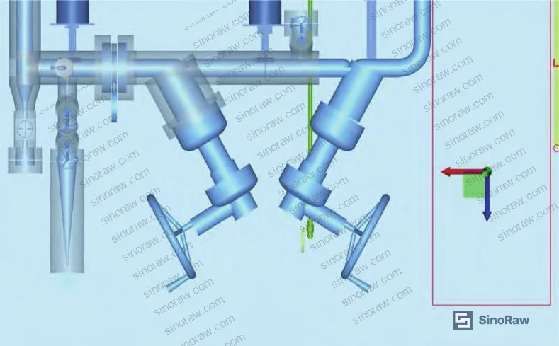 Figure 3: 4500 LB Y-type pressure-seal globe valve installation arrangement showing dual-valve series configuration for process redundancy in ultra-high-pressure petrochemical service