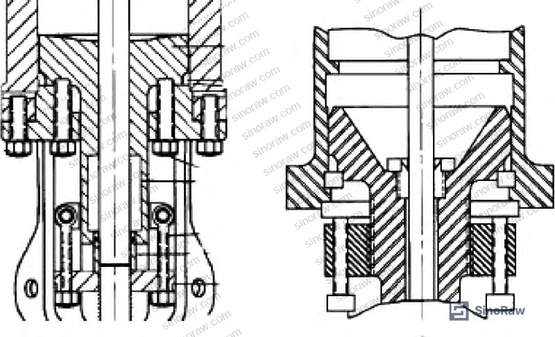 Figure 4: Exploded structural diagram of 4500 LB Y-type pressure-seal globe valve showing key components: 1-body, 2-disc, 3-bonnet, 4-sealing ring, 5-anti-shear ring, 6-bridge plate, 7-pressure plate
