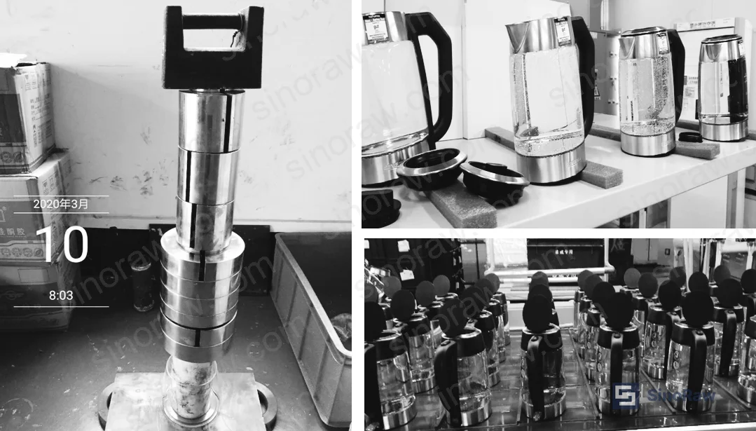 Figure 2: Orthogonal formulation trial results for transparent alkoxy-terminated RTV-1 sealant — nine formulation variants comparing tensile strength, elongation at break, hardness, and lap shear strength