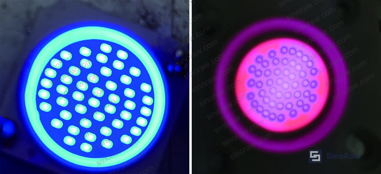 Figure 1: COB LED chip layout for 24 W blue-light source sample — 48 chips in 8S6P configuration