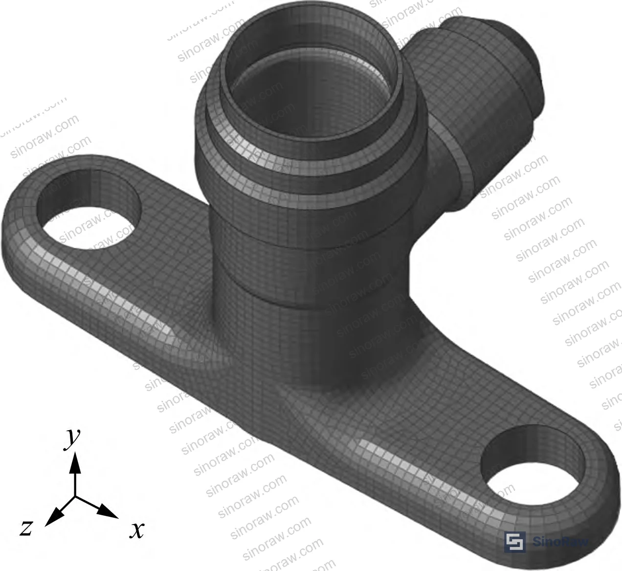 Figure 1: SolidWorks 3D model and HyperMesh FEM setup for the copper globe valve torsional strength study