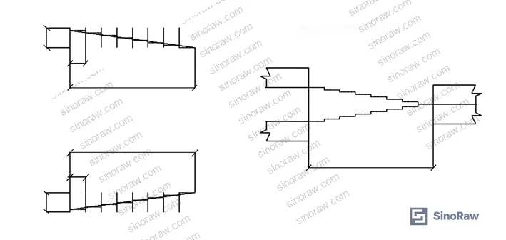 Figure 1: Multi-plate articulated connector assembly showing alignment of connection plates with main tray width direction