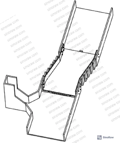 Figure 3: Free-flip cable tray structure schematic showing three configuration variants