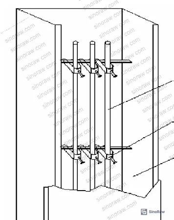 Figure 6: Vertical cable installation in tray showing fixing clip spacing and cable segregation arrangement
