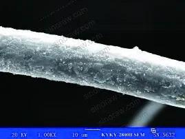 Figure 4: SEM detail showing uniform PTFE film formation under optimized coating conditions