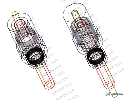 Figure 2: Automatic insulated wire lug device — internal structure showing spring mechanism, telescoping sleeve, and insulating sleeve sealed assembly